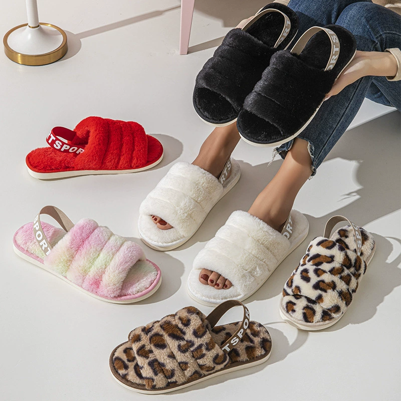 Women's outdoor furry slippers