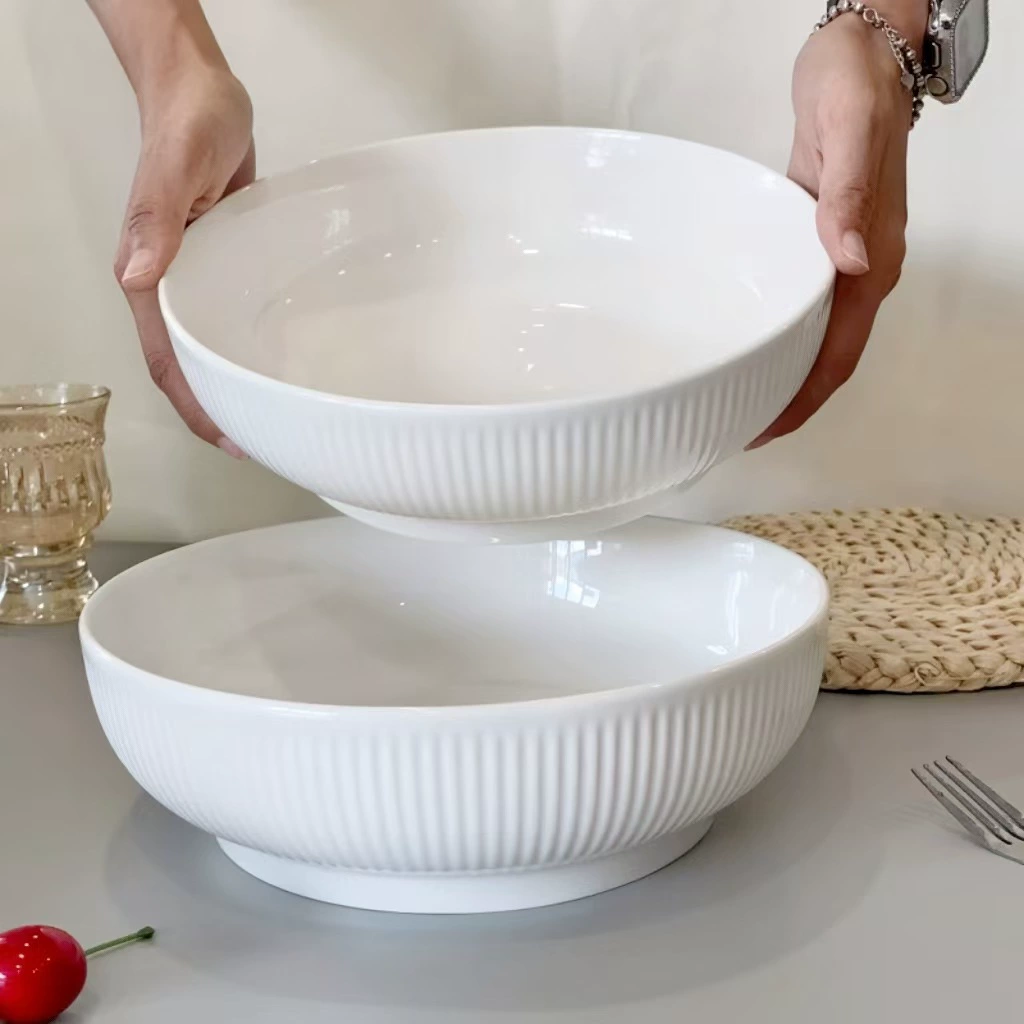 Pure white Japanese style large bowl