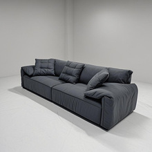 Ear sofa small apartment simple fabric straight sofa