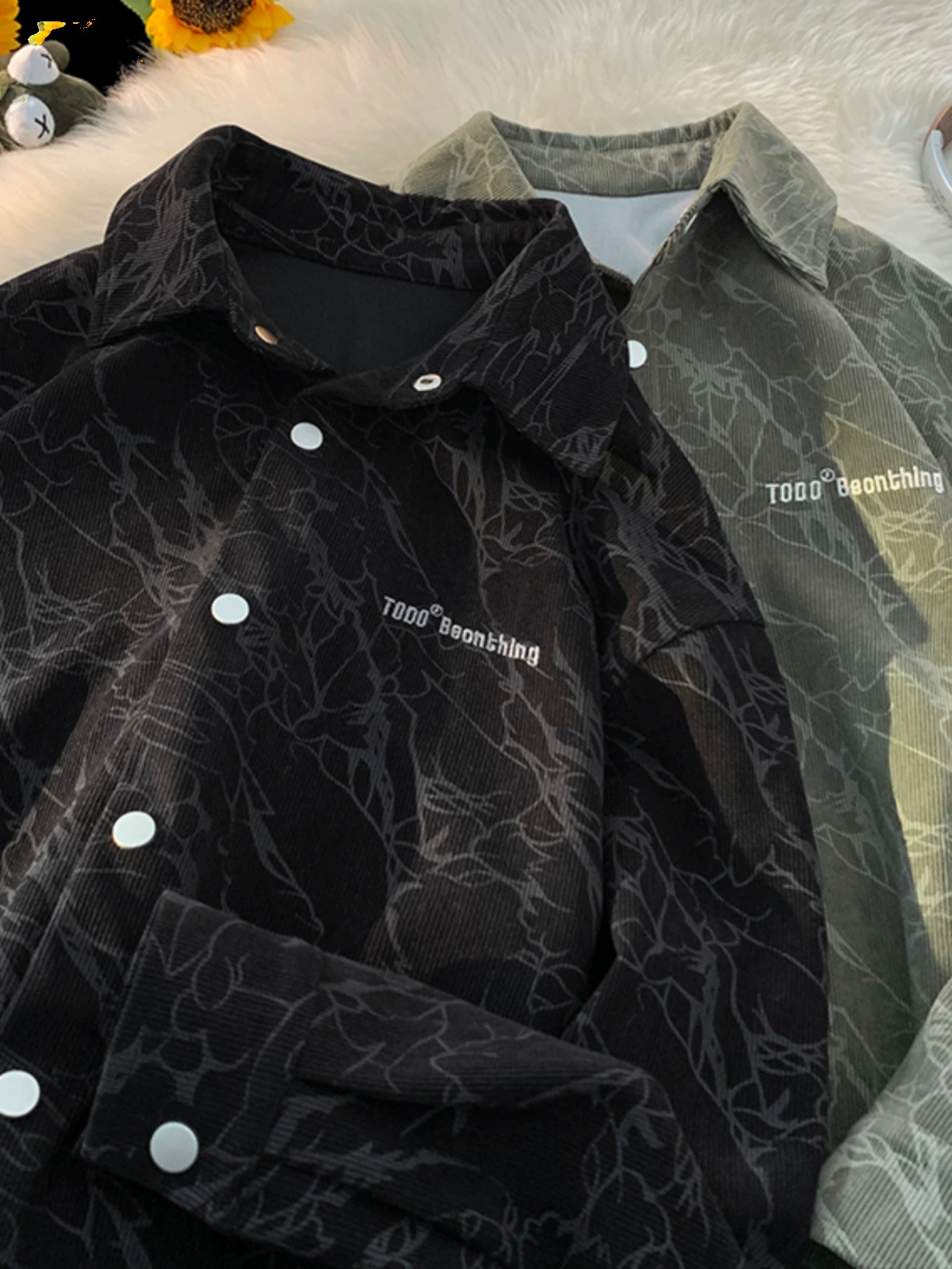 American retro corduroy shirt