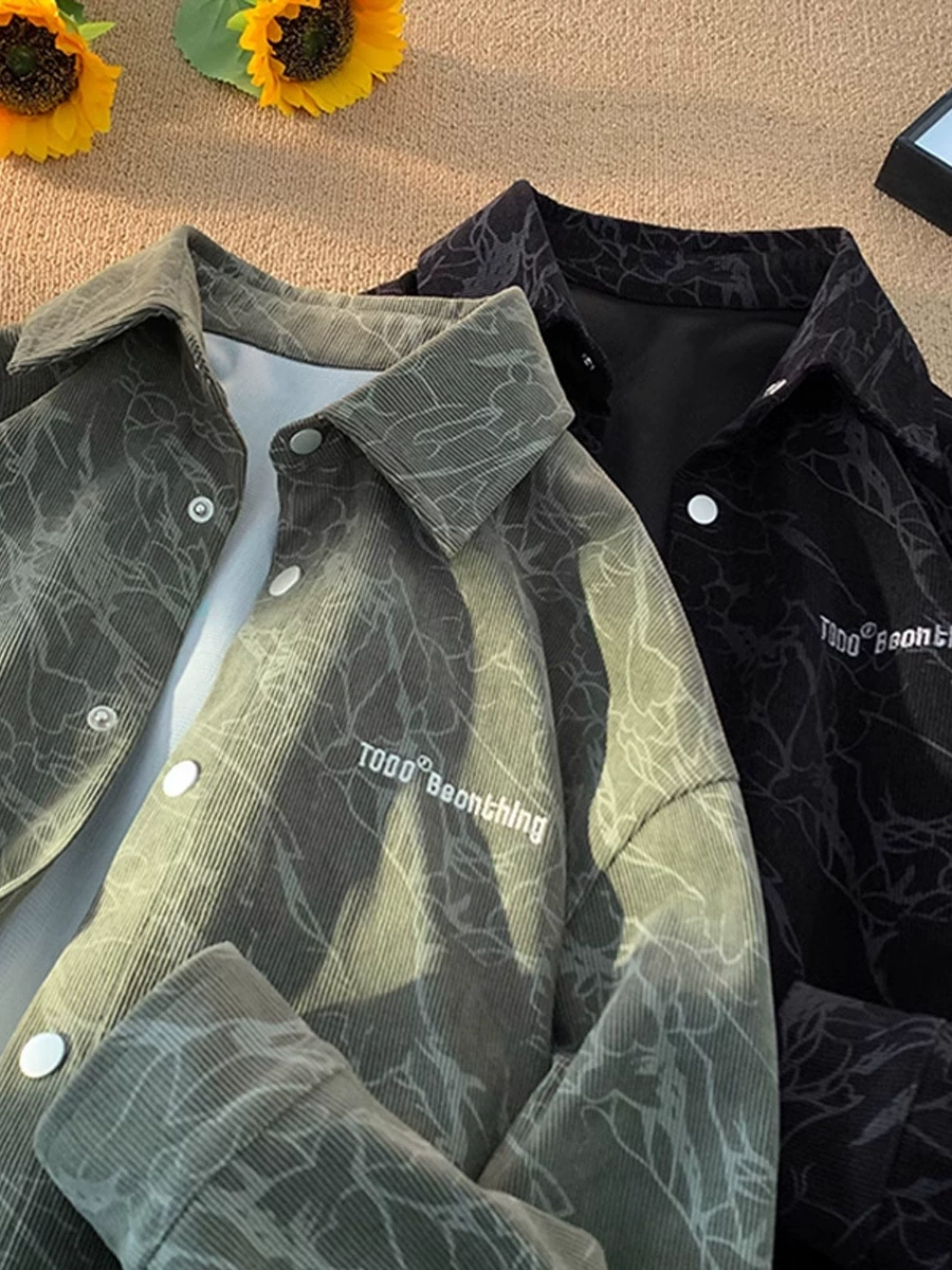 American retro corduroy shirt